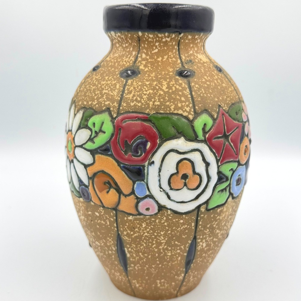 Antique Amphora Campina Vase Max von Jungwirth Austria Crown Mark Floral Pre-WWI